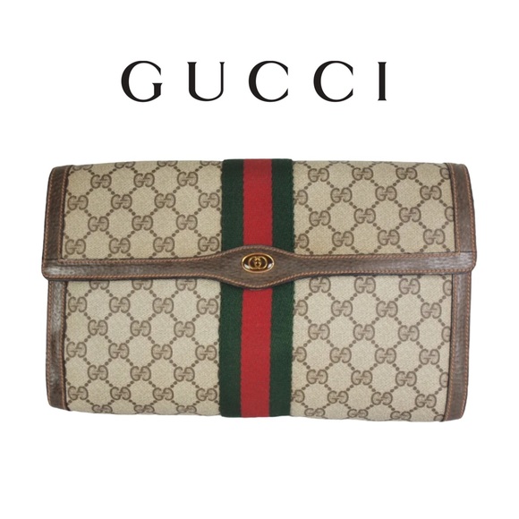 🔴SOLD🔴Gucci Ophidia Sherry Line Supreme GG Monogram Clutch Bag - Picture 13 of 13
